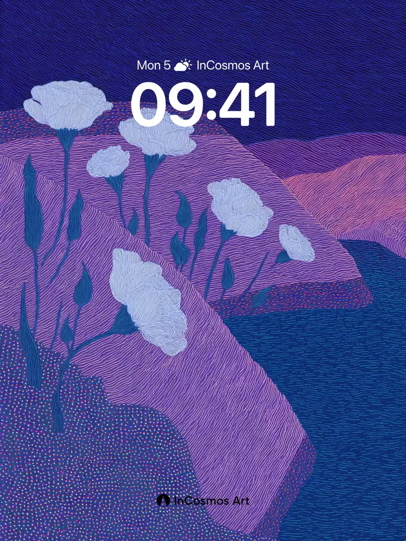 Luminous Bloom Wallpaper with Whispering Lines