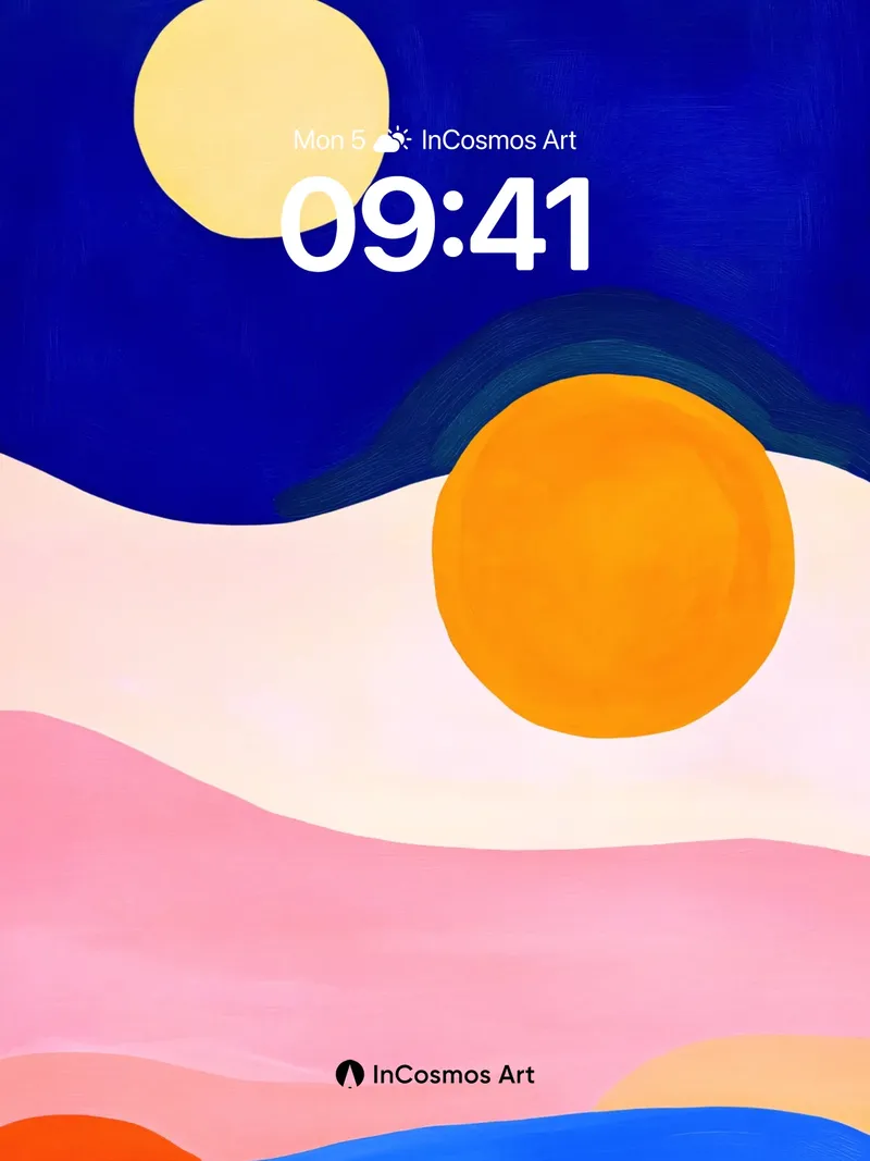 Serene Horizon Wallpaper with Dual Suns