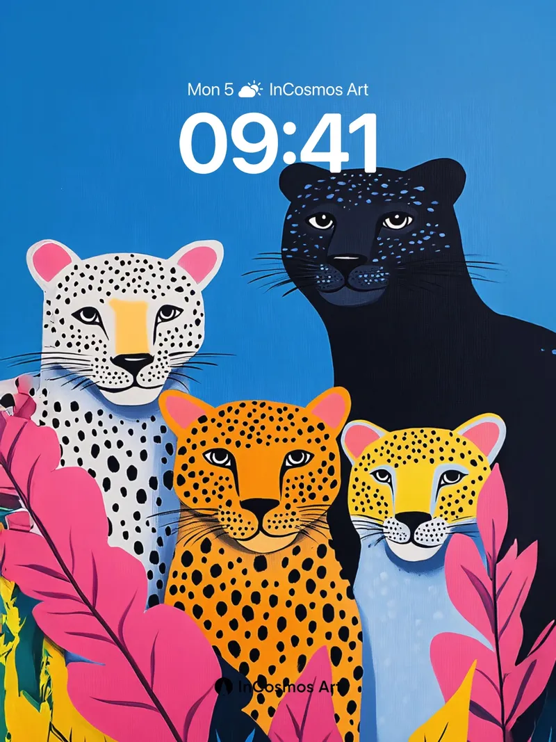 Jungle Reverie Wallpaper with Leopard Harmony