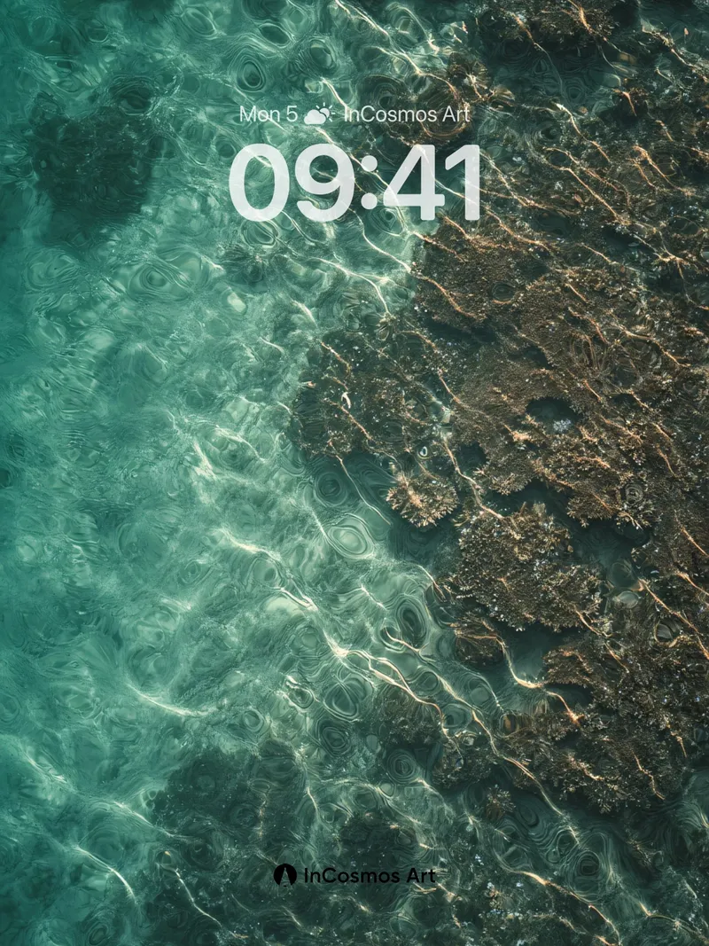 Emerald Depth Wallpaper with Sunlit Veins