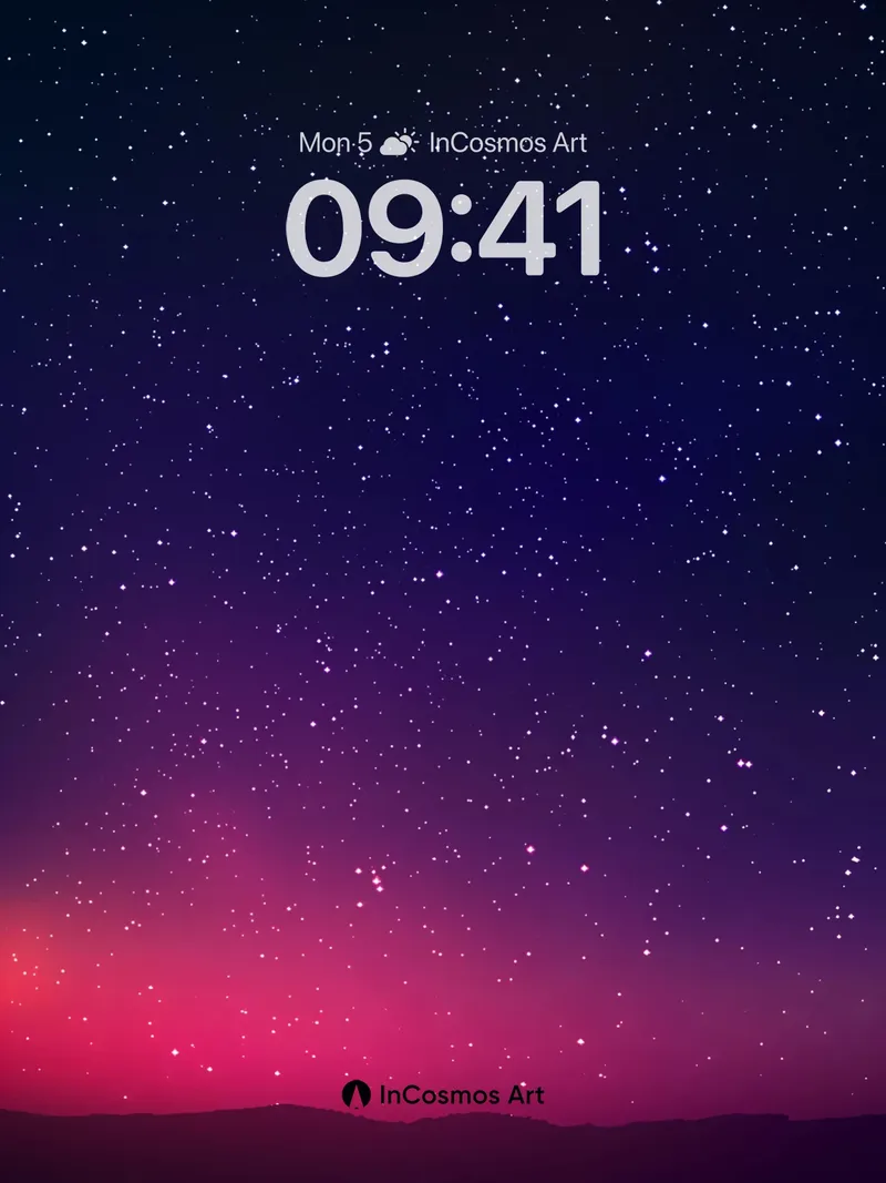 Cosmic Hush Wallpaper with Aurora Veil