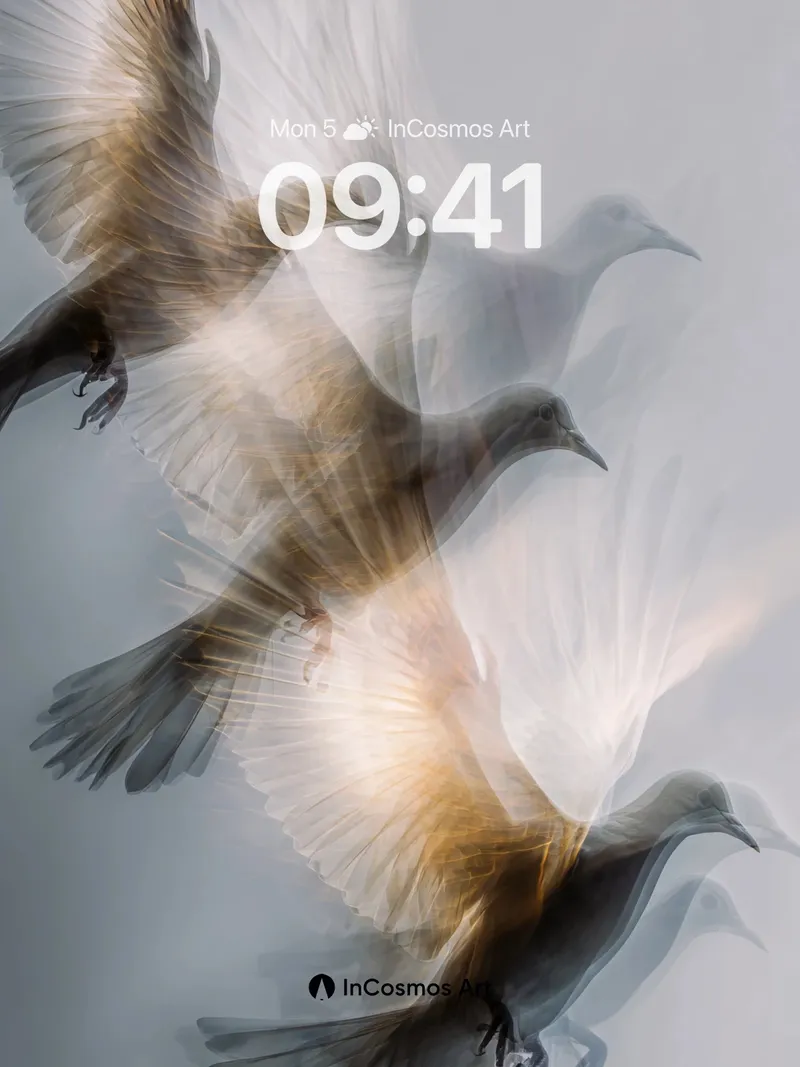 Ethereal Flight Wallpaper with Ghostly Wings