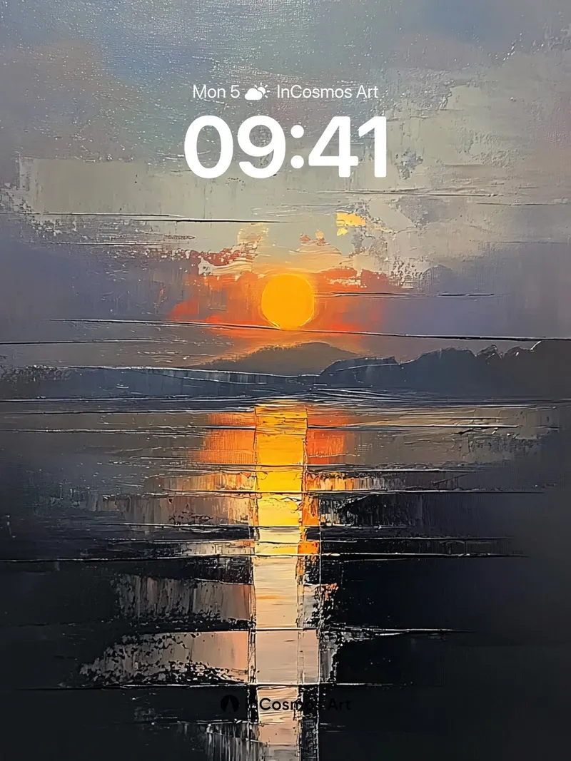 Serenity Horizon Wallpaper with Glowing Reflection