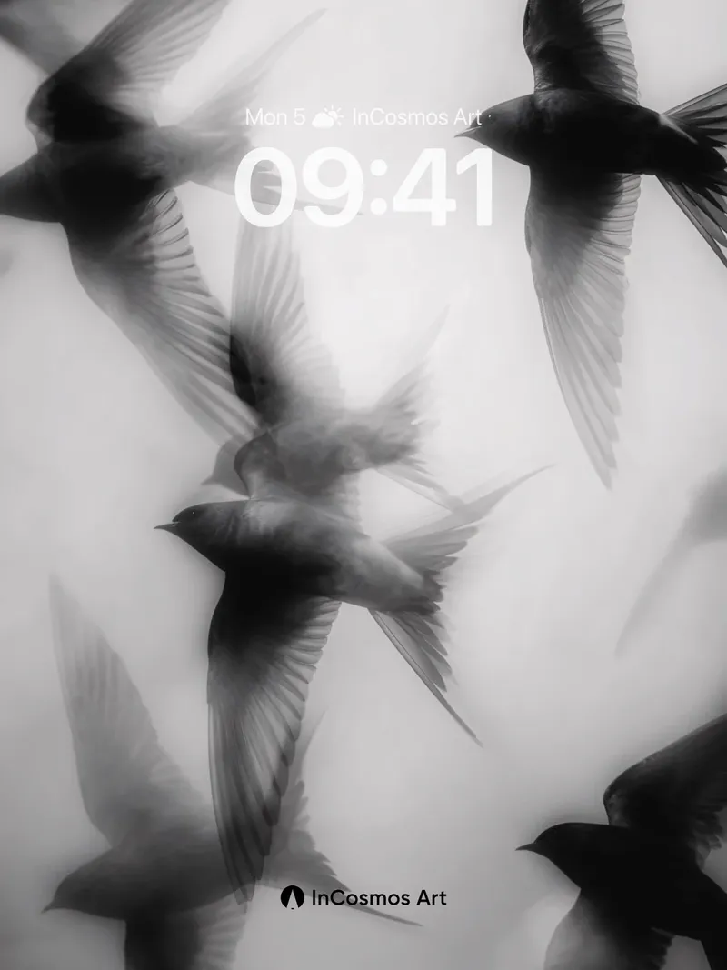 Silent Flight Wallpaper with Ethereal Motion