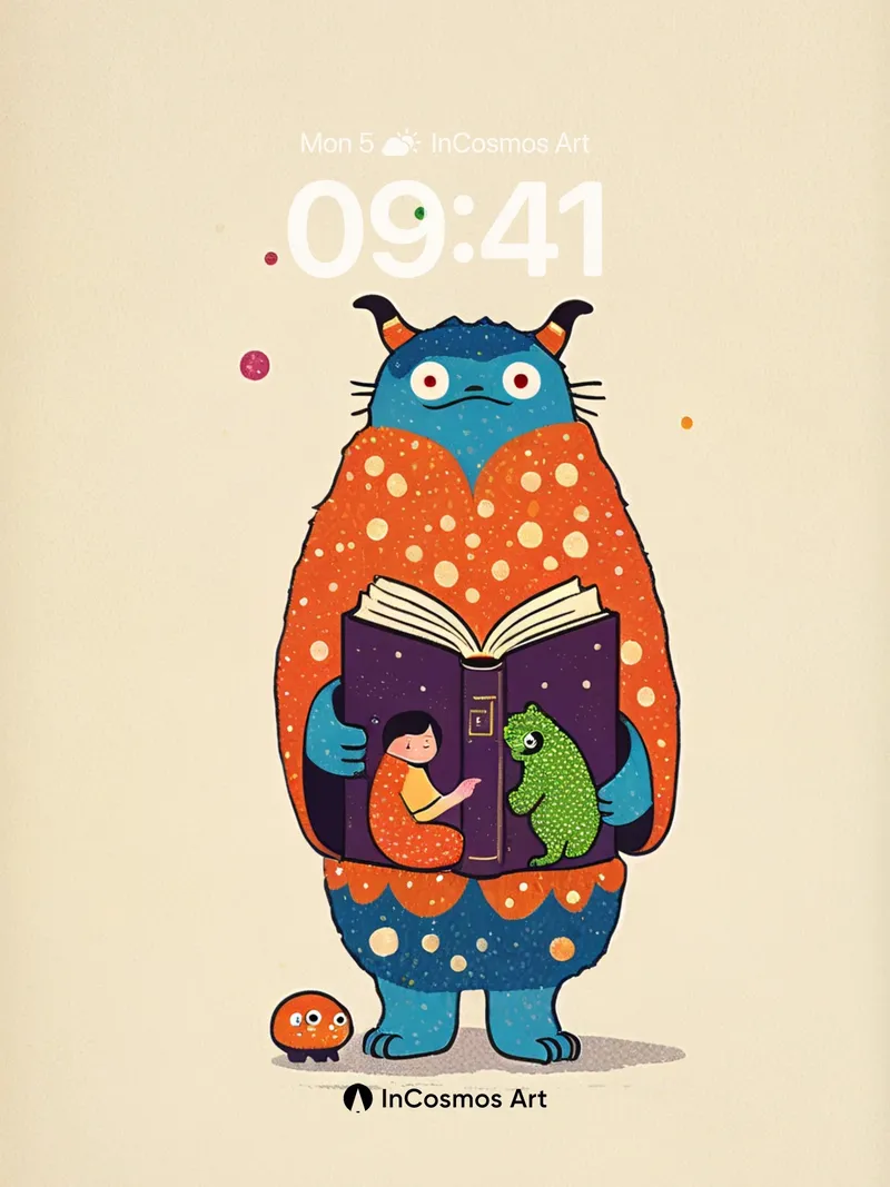 Whimsical Monster Wallpaper with Storybook Magic