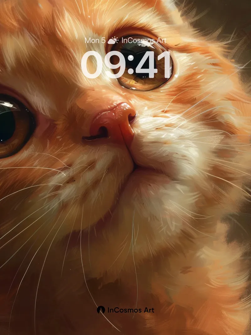 Golden Gaze Wallpaper with Whisker Light