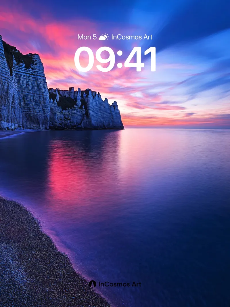 Crimson Horizon Wallpaper with Luminous Cliffs