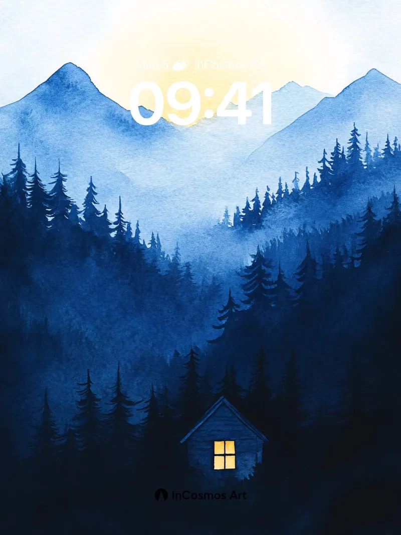 Serenity Ridge Wallpaper with Golden Window Glow