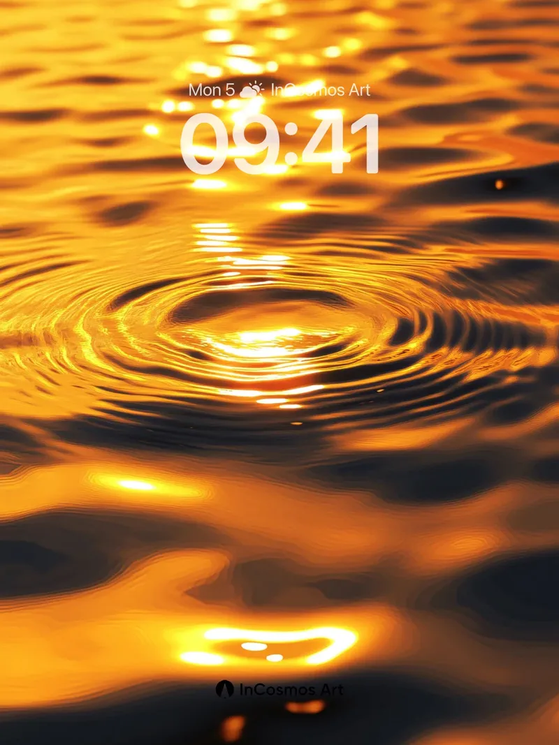 Golden Ripple Wallpaper with Sunlit Waves