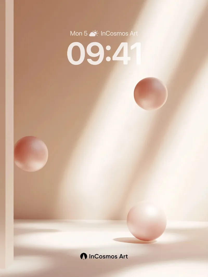 Serenity Sphere Wallpaper with Floating Light