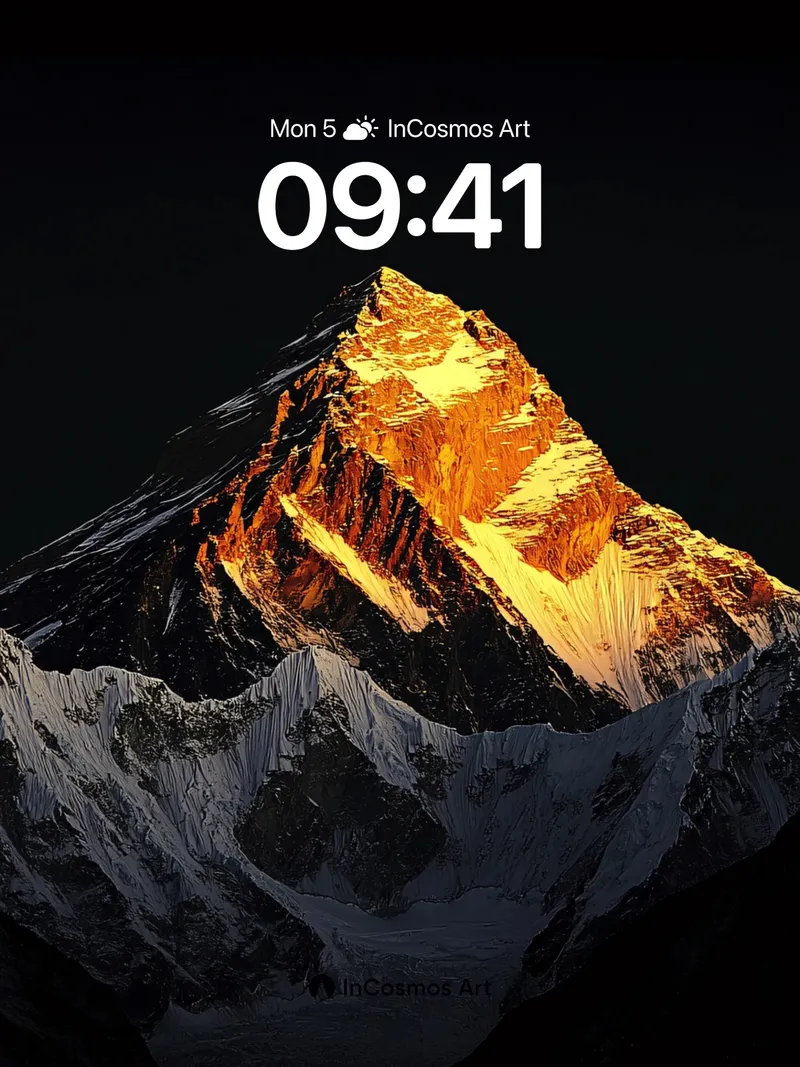 Golden Peak Wallpaper with Midnight Shadows