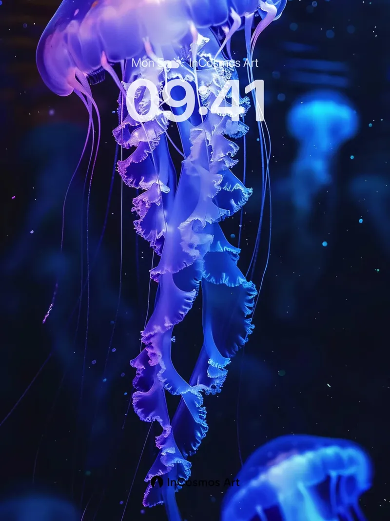 Luminous Abyss Wallpaper with Bioluminescent Drift