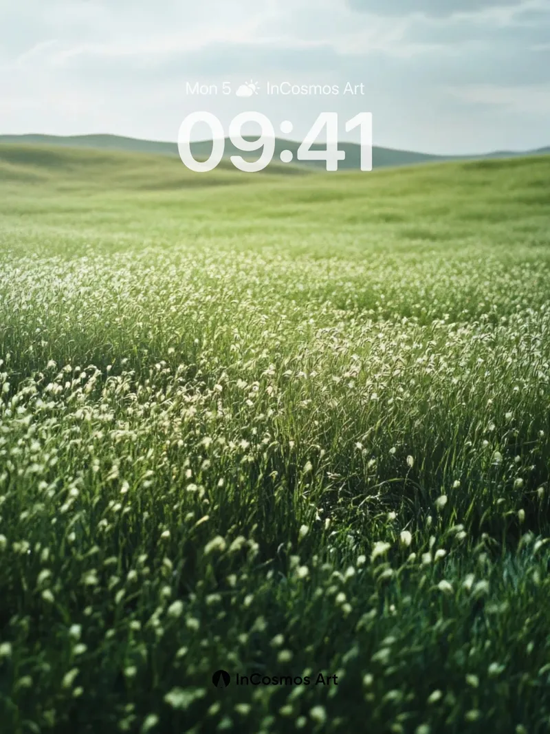 Serenity Meadow Wallpaper with Whispering Grass