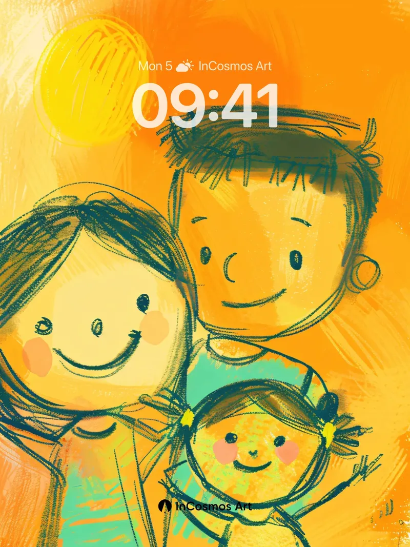 Sunlit Sketch Wallpaper with Warm Hues