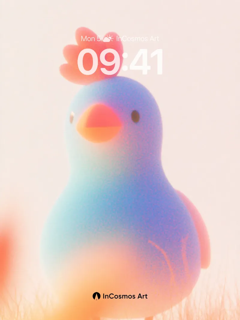 Soft Glow Bird Wallpaper with Pastel Hues
