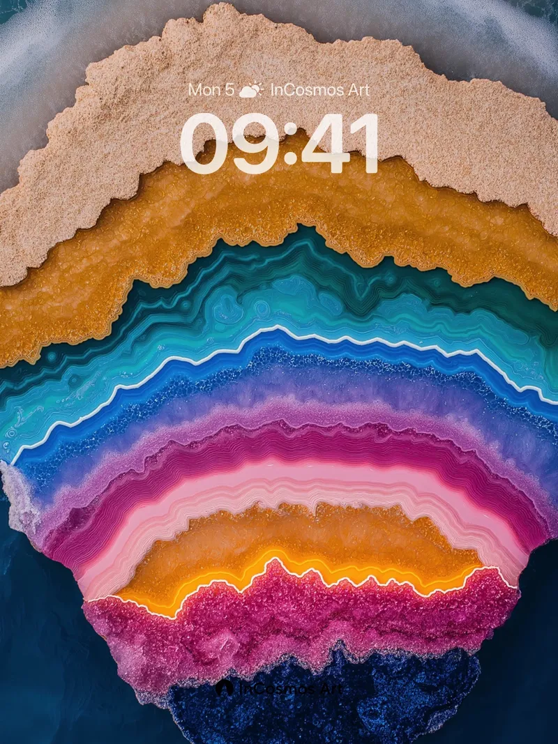 Oceanic Agate Wallpaper with Living Color Veins