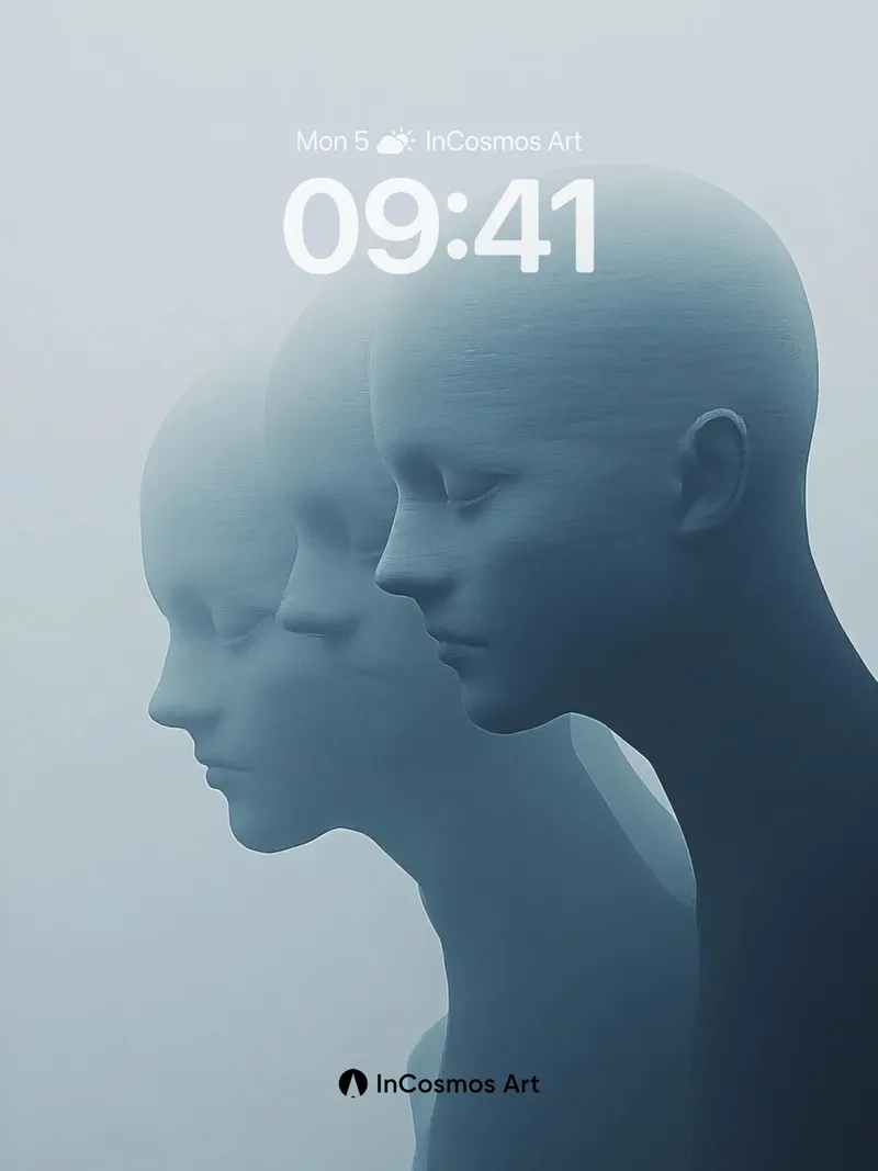 Serenity Echo Wallpaper with Ghostly Profiles
