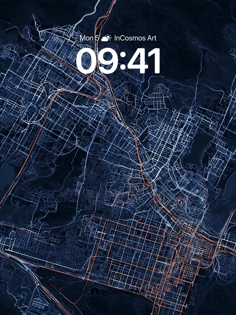 Neon Grid Wallpaper with Electric Veins