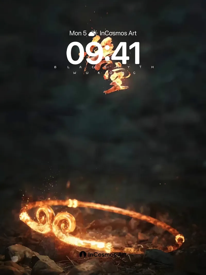 Ember Script Wallpaper with Floating Glyphs