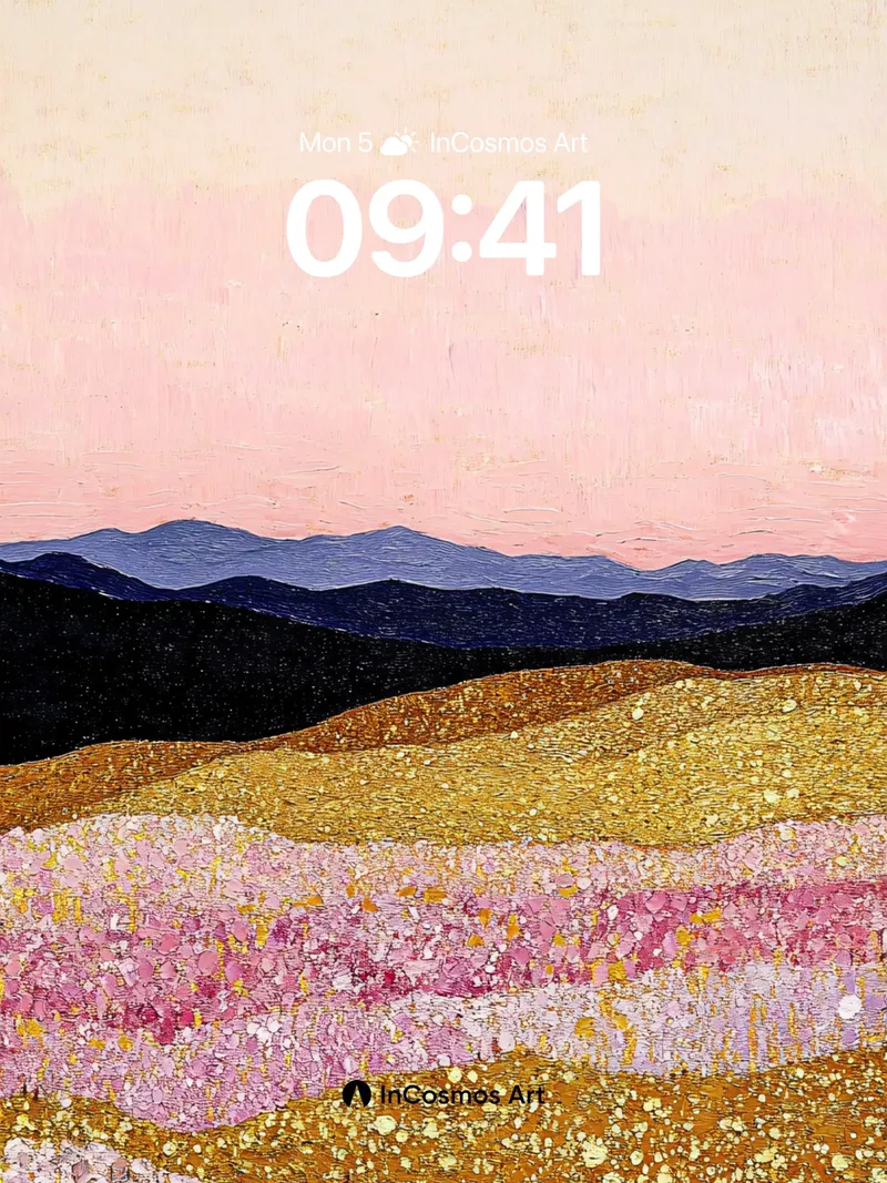 Golden Hush Wallpaper with Pink Horizon