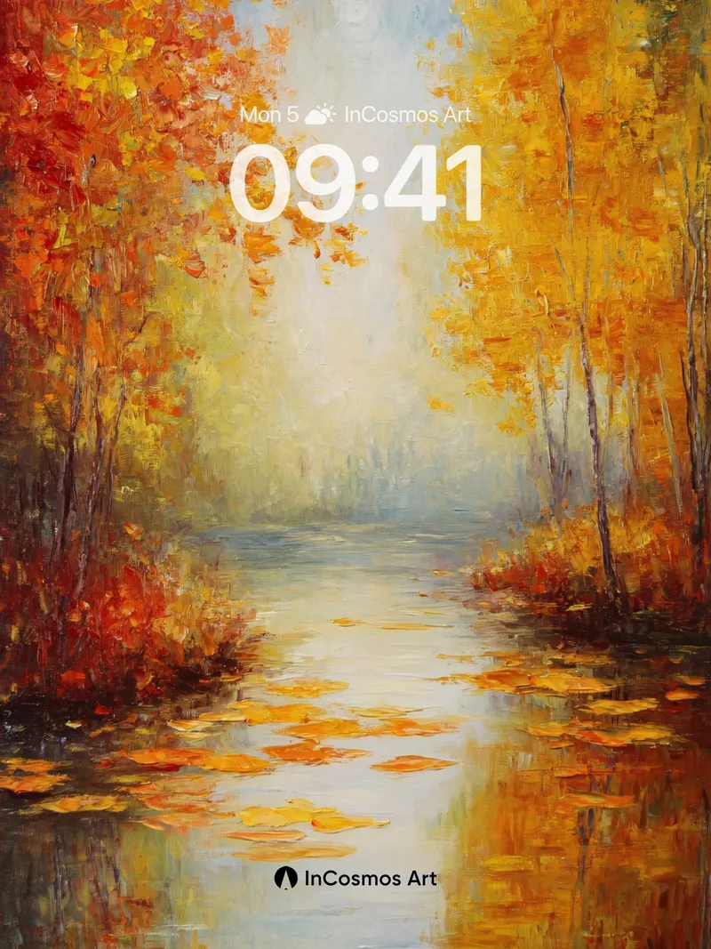 Autumn Hush Wallpaper with Golden Reflections