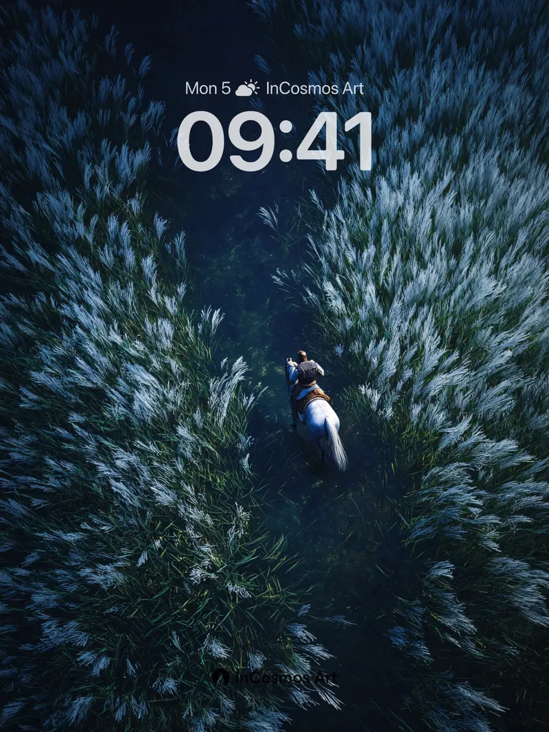 Midnight Meadow Wallpaper with Whispering Grass