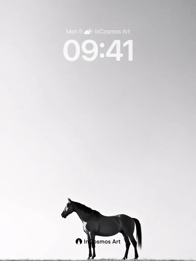 Silent Horizon Wallpaper with Lone Horse