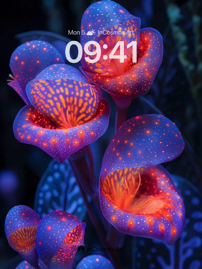 Luminous Nebula Wallpaper with Bioluminescent Petals