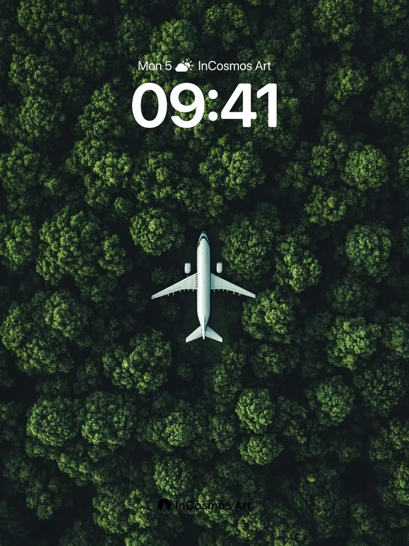 Serene Flight Wallpaper Over Emerald Canopy