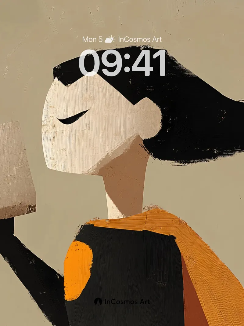 Silent Courage Wallpaper with Brushstroke Armor