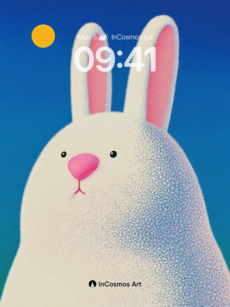 Serene Lunar Rabbit Wallpaper with Celestial Glow