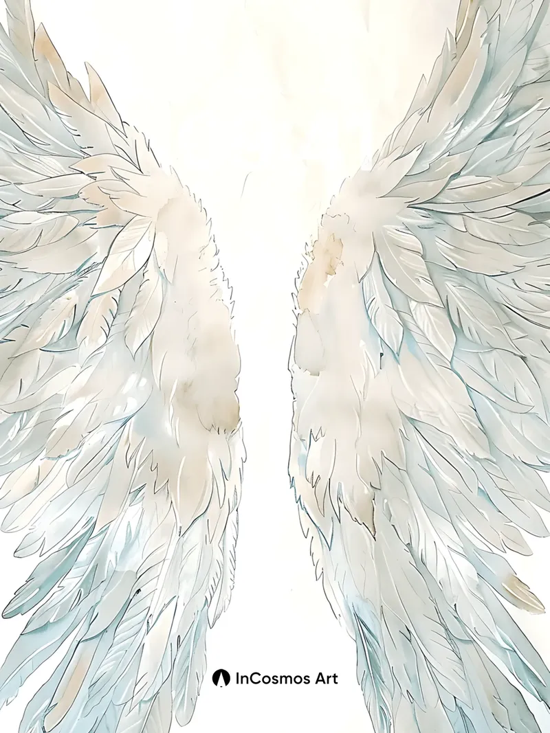 Serene Feather Wings Wallpaper with Ethereal Light