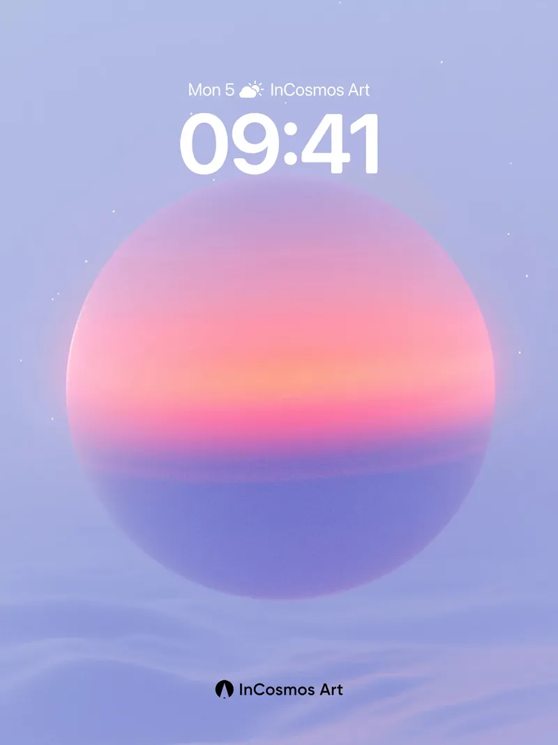 Serene Horizon Wallpaper with Floating Sphere