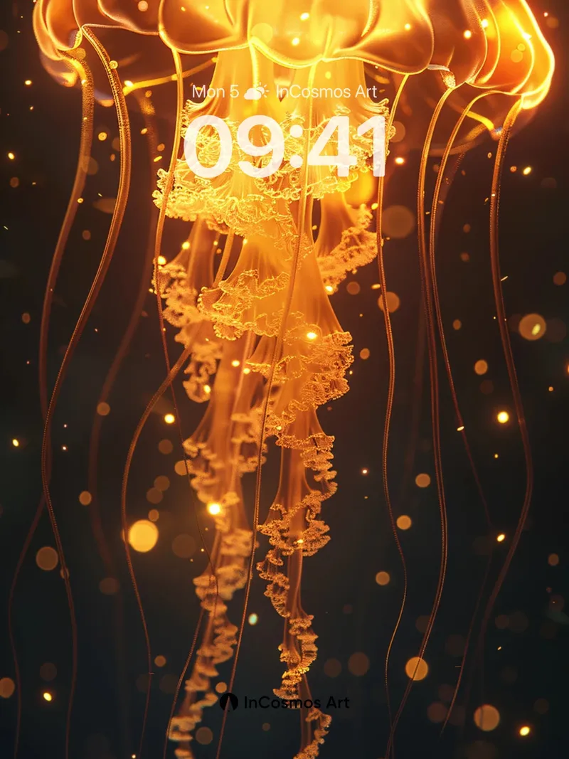 Golden Luminous Wallpaper with Ethereal Drift