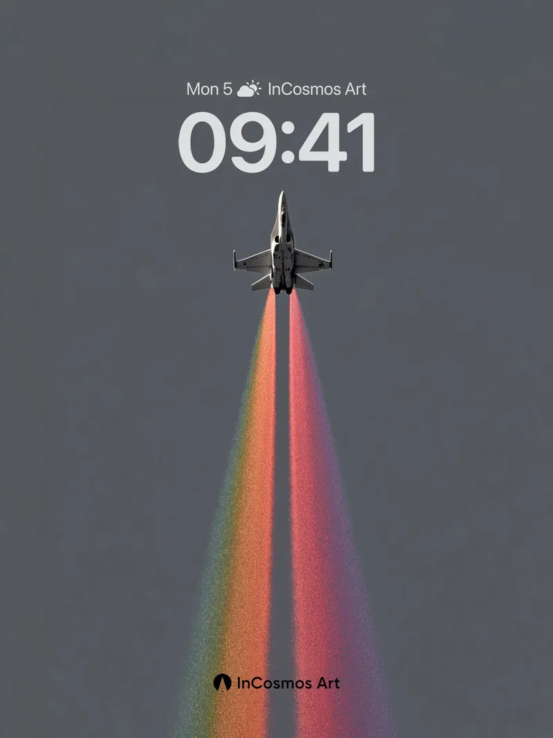 Spectral Ascent Wallpaper with Rainbow Trails