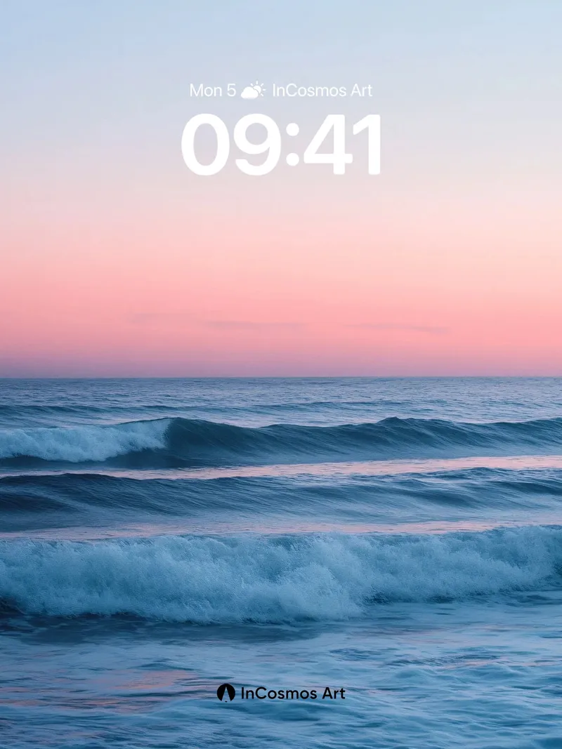 Serenity Wave Wallpaper with Dusk Hues
