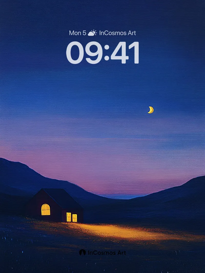 Crimson Hush Wallpaper with Moonlit Path