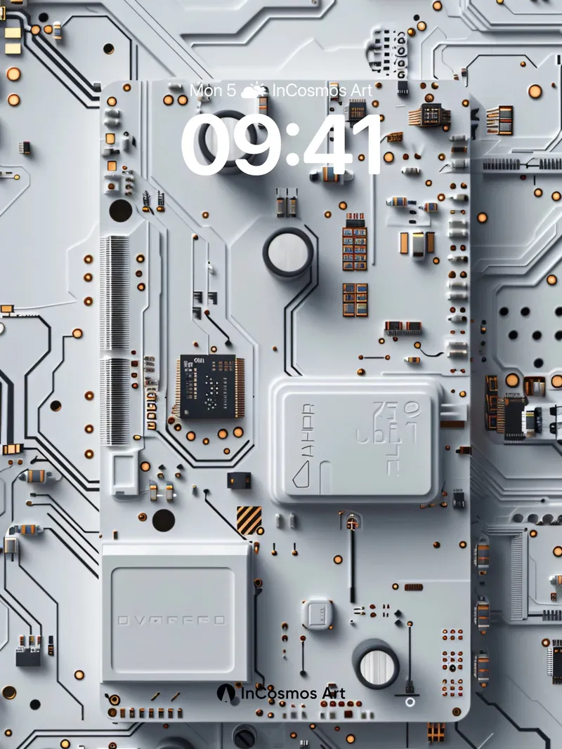 Circuit Pulse Wallpaper with Hidden Codes