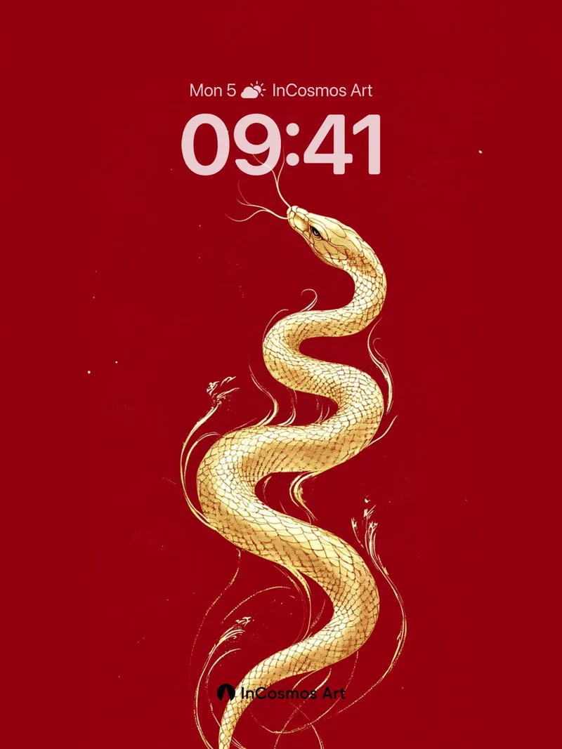 Golden Serpent Wallpaper with Mythic Grace