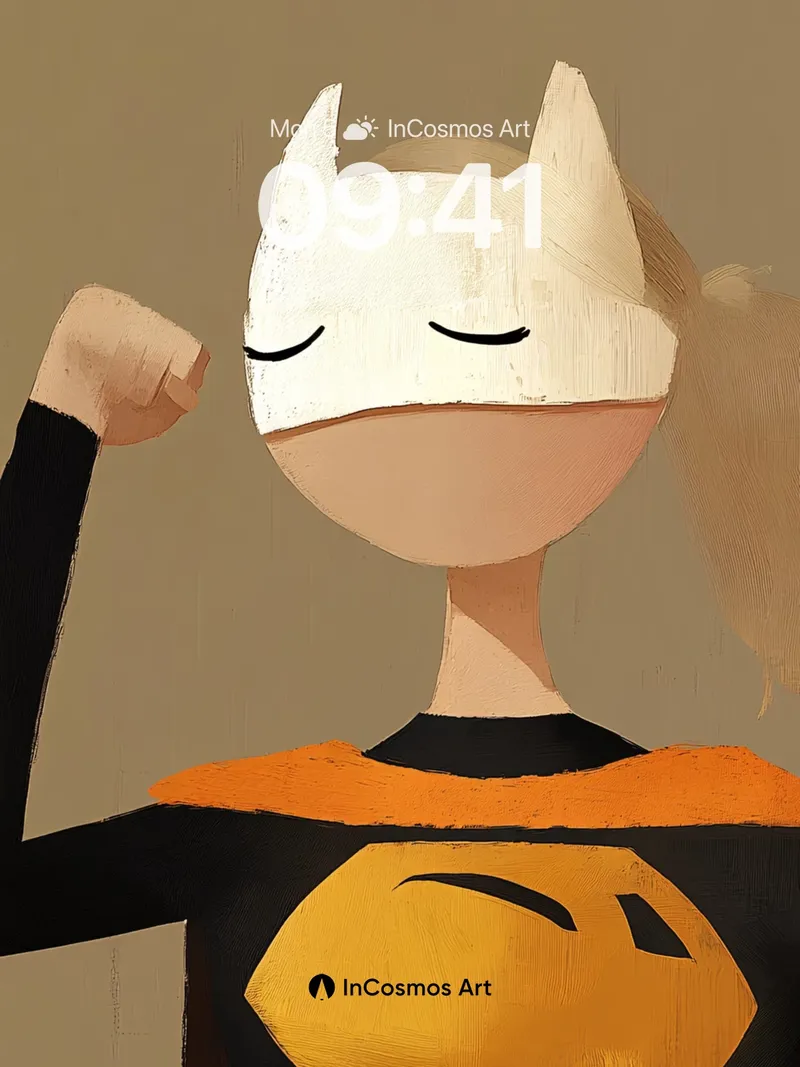 Serene Superhero Wallpaper with Closed Eyes