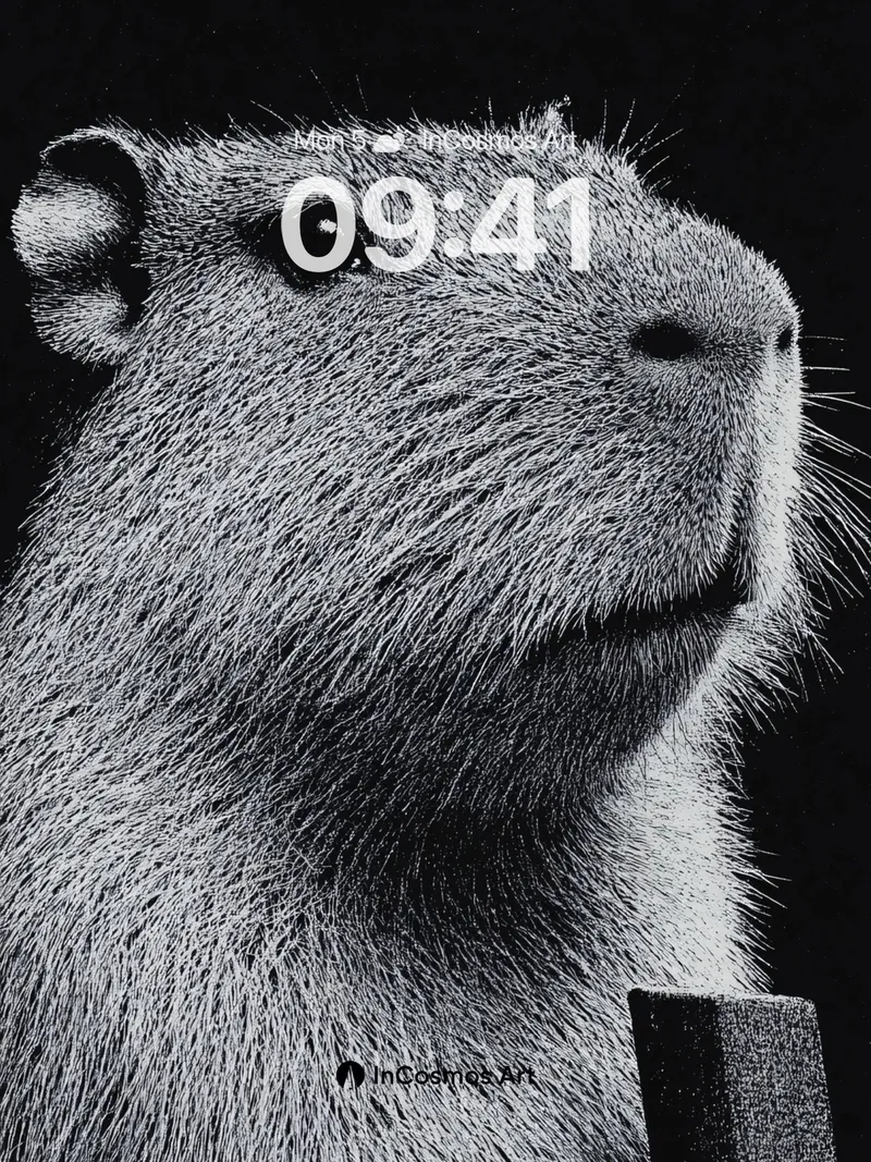 Whispering Fur Wallpaper with Hidden Lines