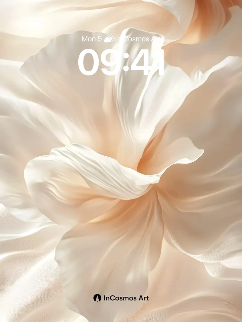 Silken Bloom Wallpaper with Soft Light Veil