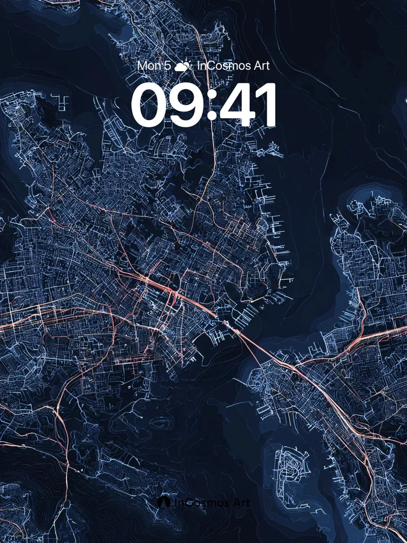 Neon Vein Wallpaper with City Pulse