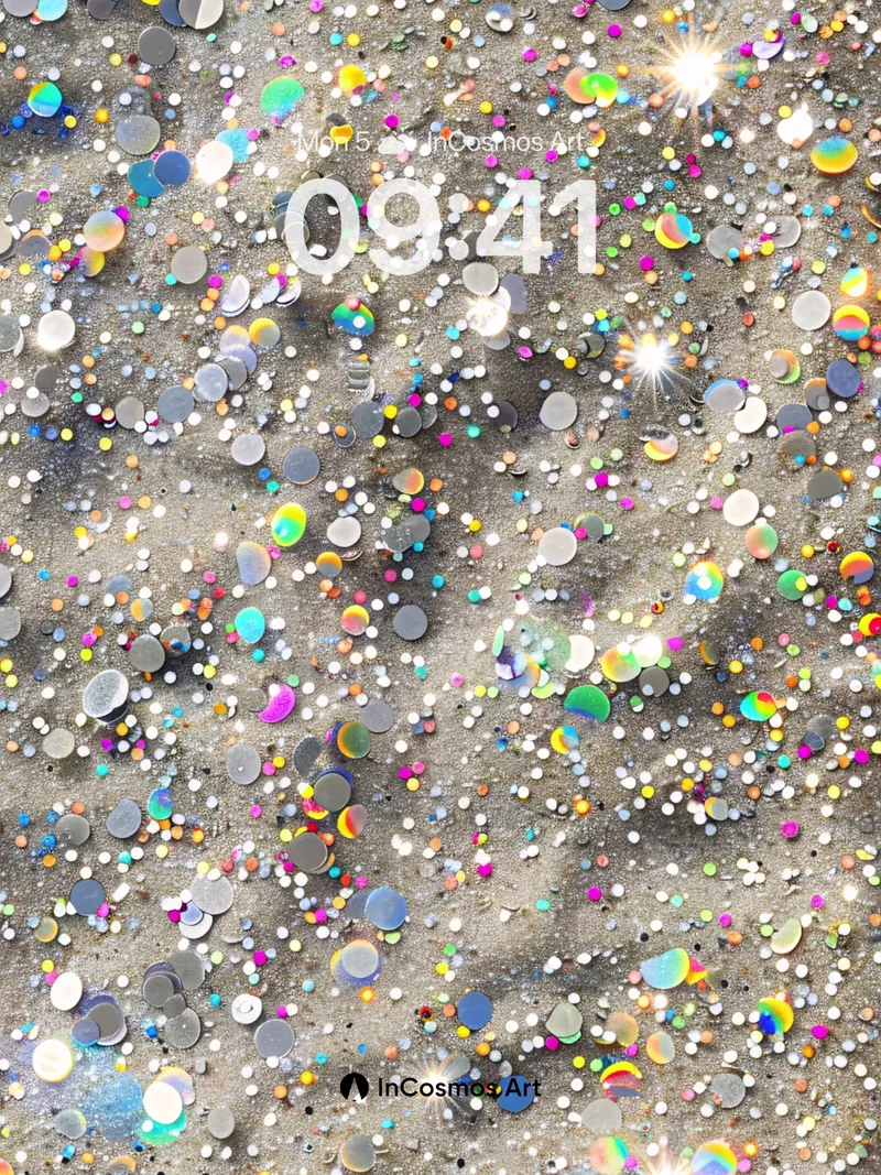 Rainbow Confetti Wallpaper with Cosmic Sparkle