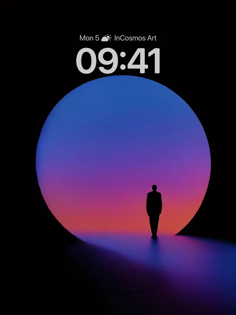 Silhouette Horizon Wallpaper with Cosmic Gradient