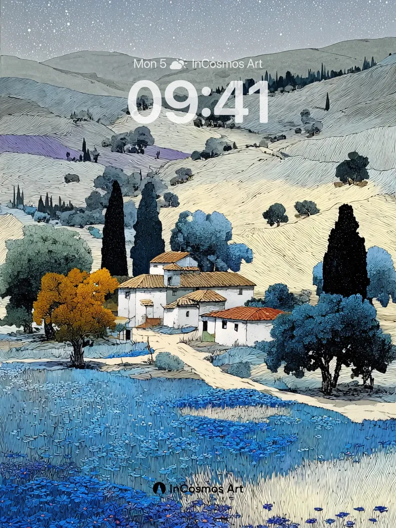 Starry Stillness Wallpaper with Tuscan Whispers