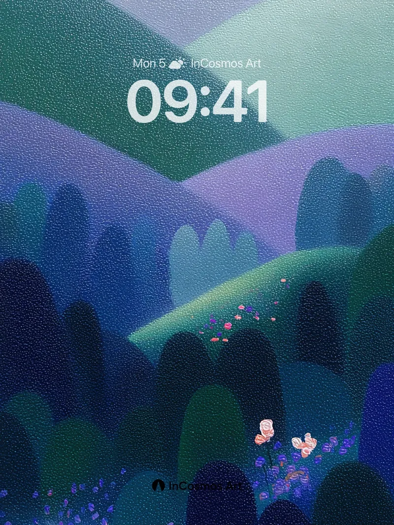 Mistweave Valley Wallpaper with Starlit Blooms