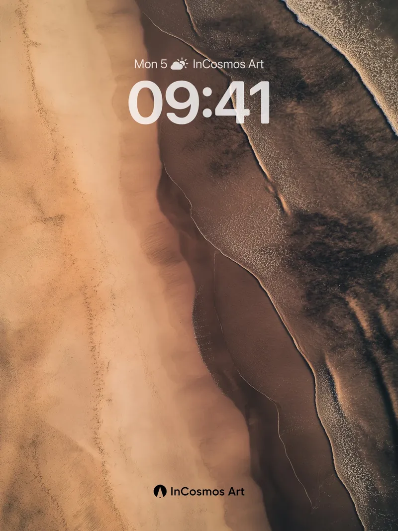 Serenity Shoreline Wallpaper with Sand Ripples