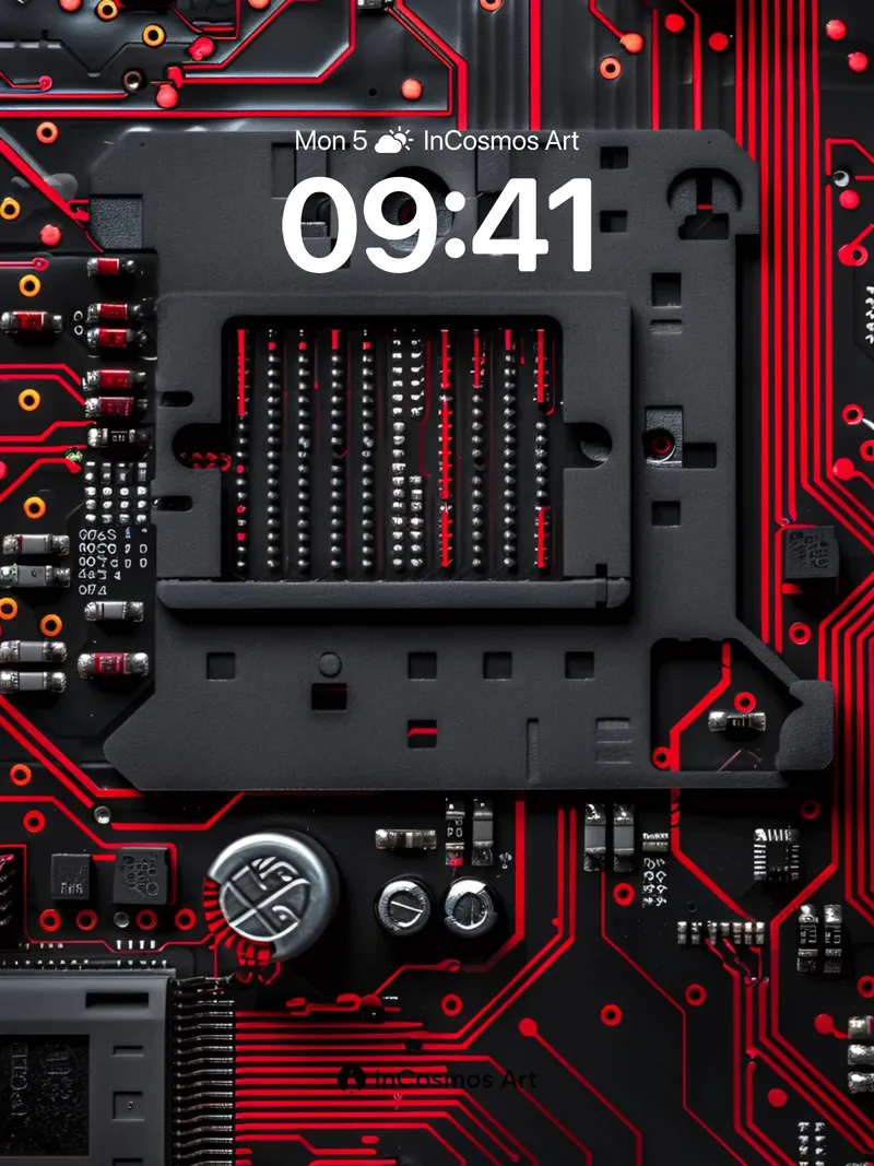 Circuit Pulse Wallpaper with Neon Veins