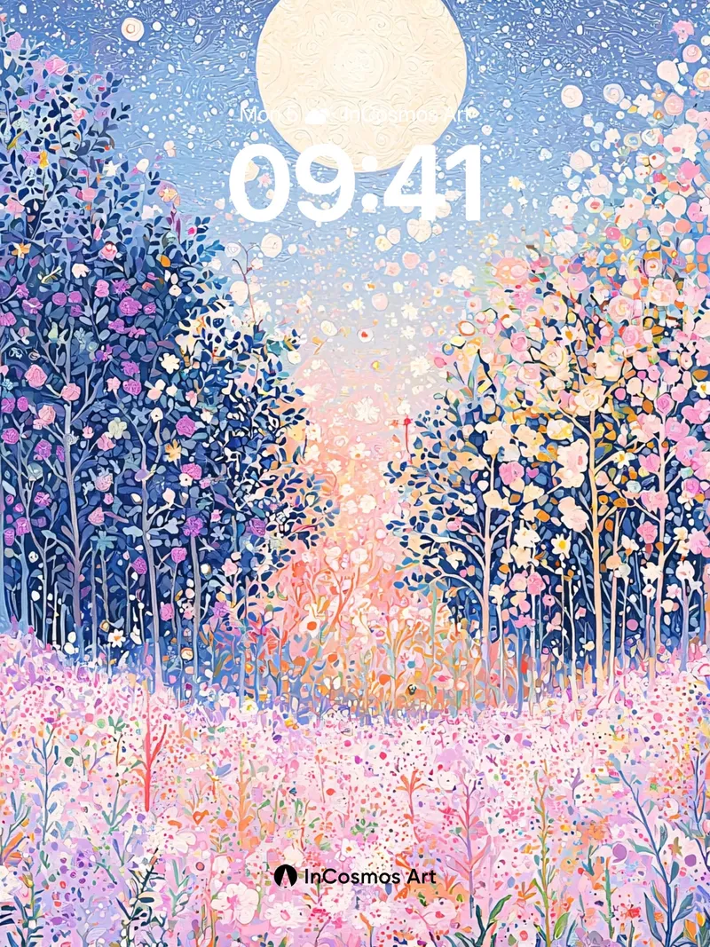 Luminous Garden Wallpaper with Moonlit Petals